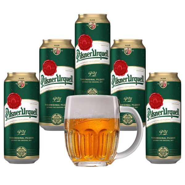Kit 5 Cervejas Pilsner Urquell 500ml + Caneca - Imagem 1