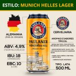 Paulaner Münchner Hell Lata 500ml Lager Alemã - Imagem 3