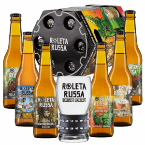 Kit Roleta Russa 6 Cervejas + Copo Oficial