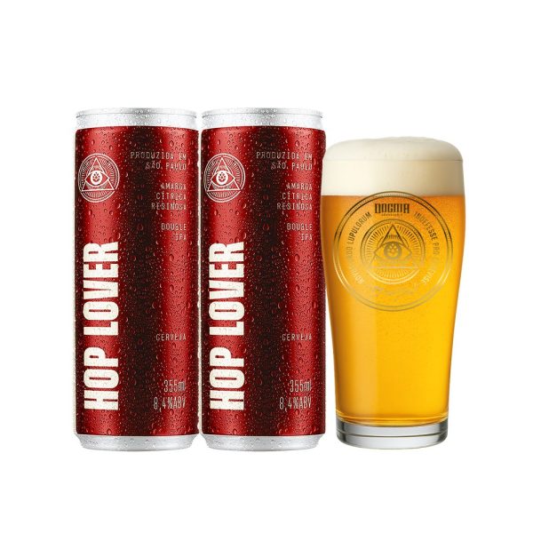 Kit 2 Cerveja Hop Lover DIPA 355ml + Copo Dogma 320ml - Imagem 1