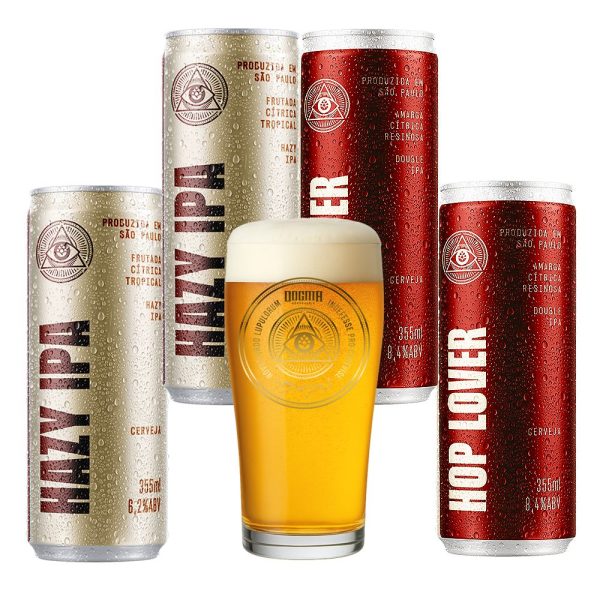 Kit Dogma 2 Hazy + 2 Hop Lover + Copo 320ml - Imagem 1