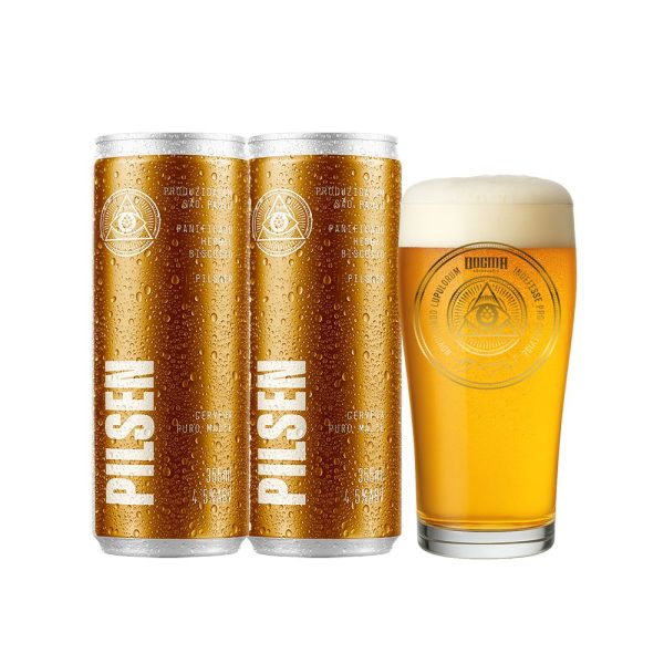 Kit 2x Pilsen Dogma 355ml + Copo Willy 320ml - Imagem 1