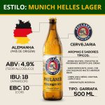Cerveja Paulaner Munchner Hell Garrafa 500ml Lager Alemã - Imagem 3