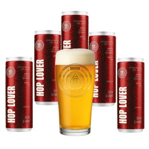Kit 5 Cerveja Hop Lover DIPA 355ml + Copo Dogma 320ml