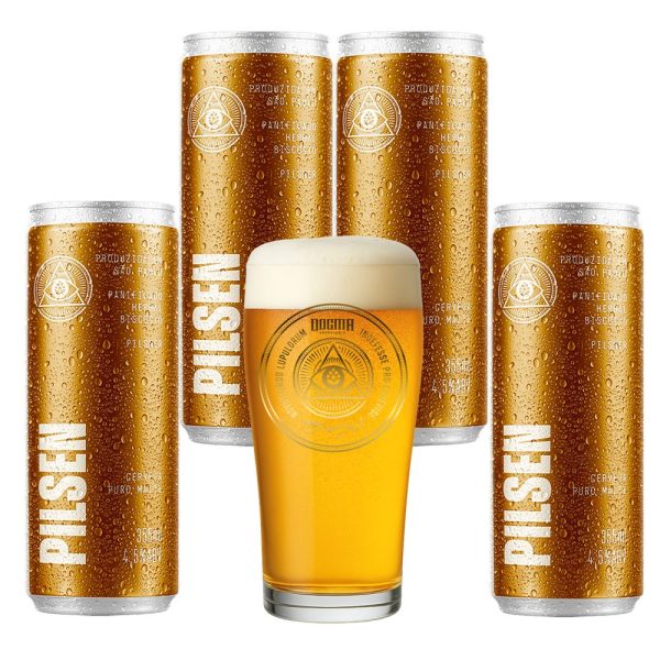 Kit 4x Pilsen Dogma 355ml + Copo Willy 320ml - Imagem 1