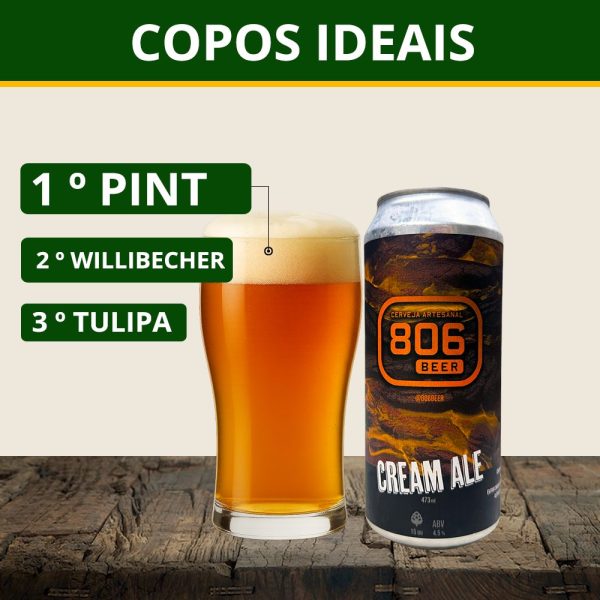 Cerveja 806 Cream Ale Lata 473ml Cerveja Artesanal - Imagem 4