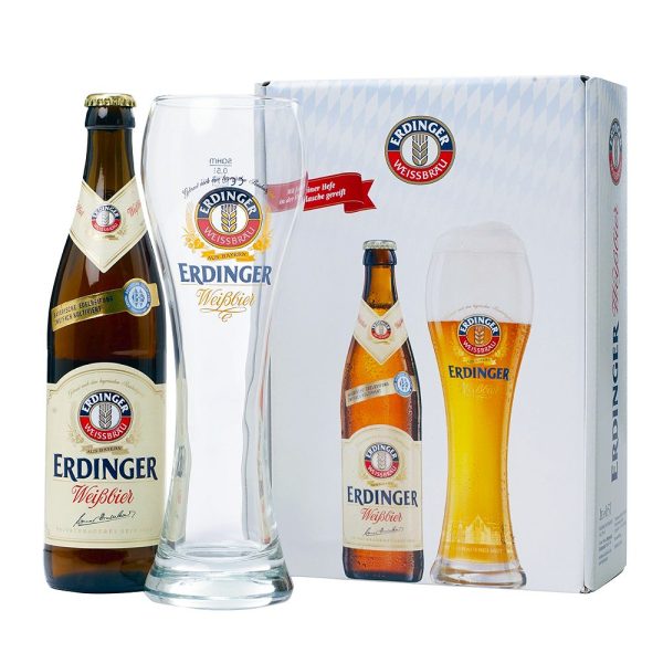 Kit Erdinger Weissbier 500ml com Taça - Trigo Alemã - Imagem 1