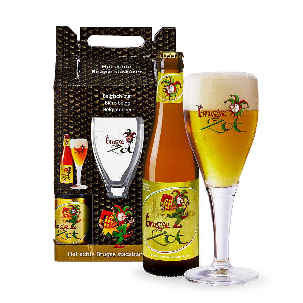 3ca9b7c7ef9e20e242870a5e3b7b188c.png Kit Brugse Zot Blonde + Taça Oficial 330ml - De Halve Maan - Imagem 1