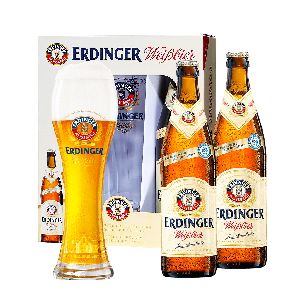 3eb6ef7d4143026fb83fcd3146ad6cad.png Kit 2 Cerveja Erdinger Weissbier 500ml Trigo Alemã + 1 Copo - Imagem 1