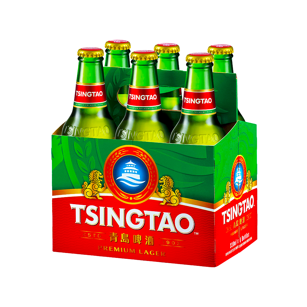 68e8da153266d071ba5193f489cce9d2.png Kit Tsingtao Premium Lager 6x330ml Cerveja Chinesa - Imagem 1