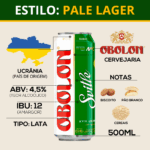 Cerveja Ucraniana Obolon Svitle Lager Lata 500ml - Imagem 3
